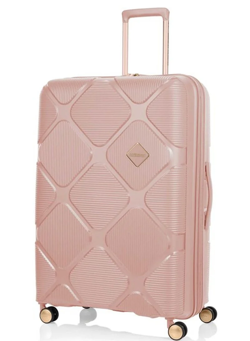 American Tourister 81 cm / 30 inch Instagon Suitcase, Check-In Size 81 cm / 30 inch, 4 Double Wheels, Hard Top, Polypropylene, Peach Blossom|DuoSaf™ Security Zipper|TSA 008 Lock|Optimov™ Shock Absorbing Wheels|Expandable - 3 Years International Warranty  | Best Price UAE